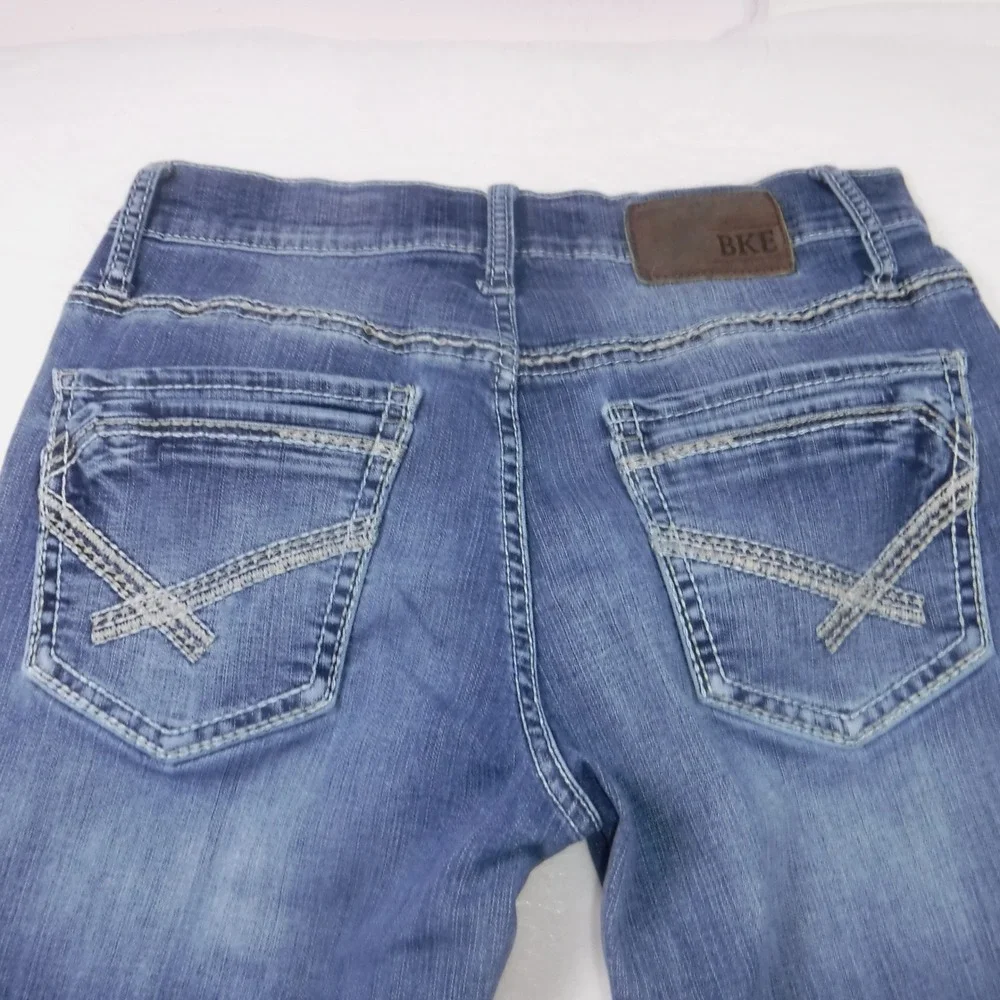 BKE Jake Straight Leg Jeans Mens 31L Medium Wash Blue Denim Stretch‎ Coolmax